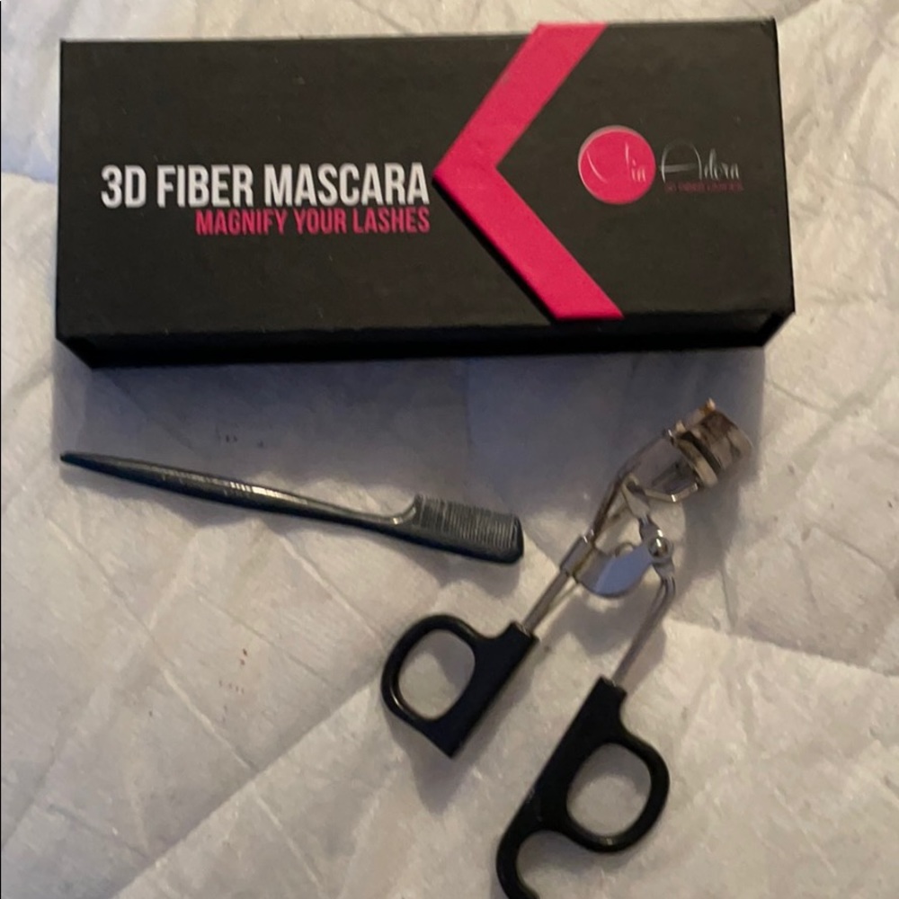 3-D Fiber Mascara, Eyelash Curler